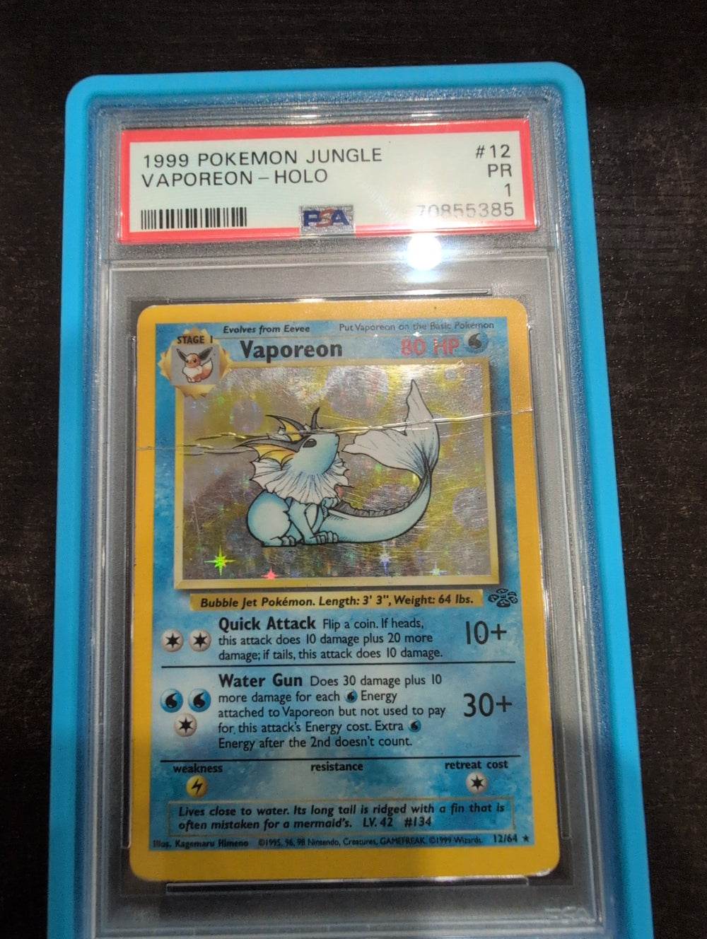 Pokemon: PSA 1 Vaporeon Jungle Holo