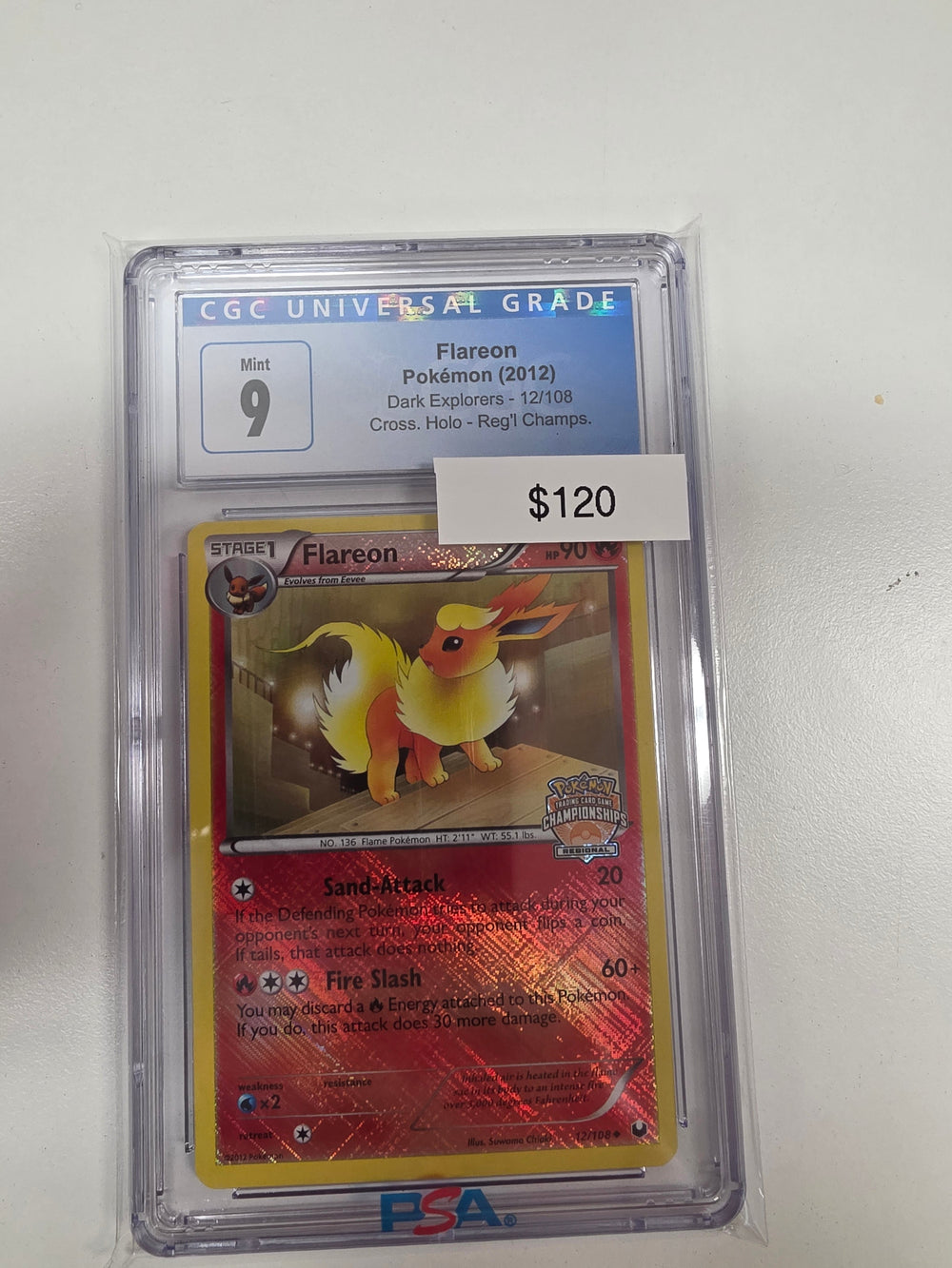 Pokemon Flareon Regional Championship stamp 12/108 CGC 9