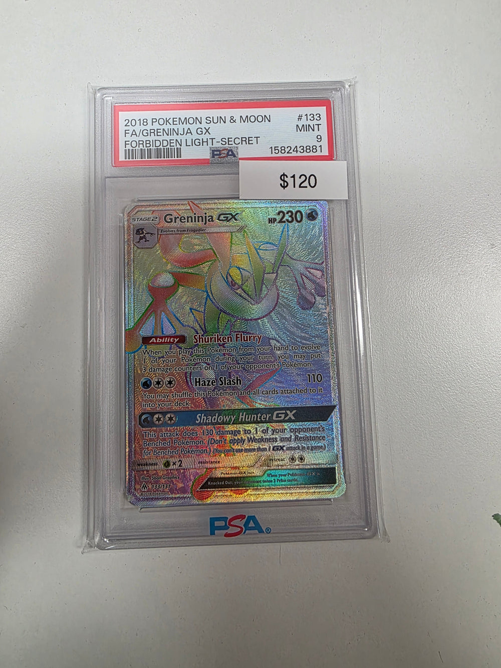 Pokemon Greninja GX 133/131 PSA 9