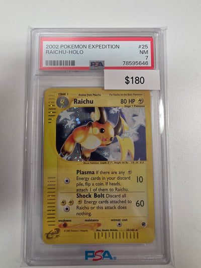 Pokemon Raichu holo 25/165 PSA 7