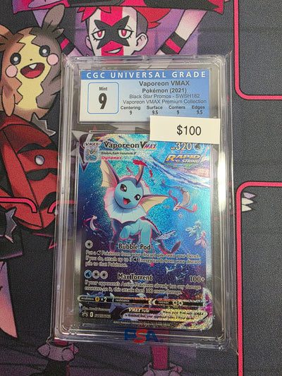 Pokemon Vaporeon Vmax swsh182 CGC 9
