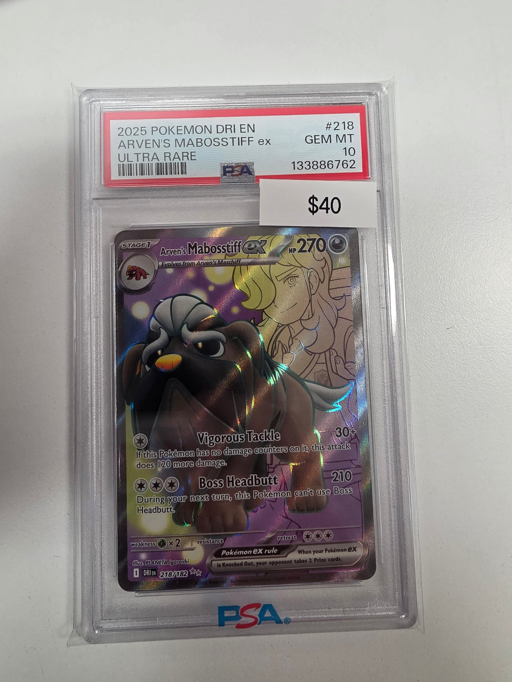 Pokemon Mabosstiff ex 218/182 PSA 10