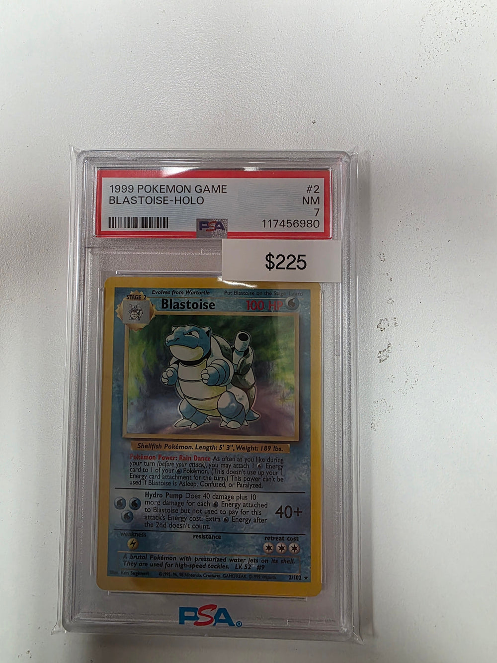 Pokemon Blastoise Holo 2/102 PSA 7