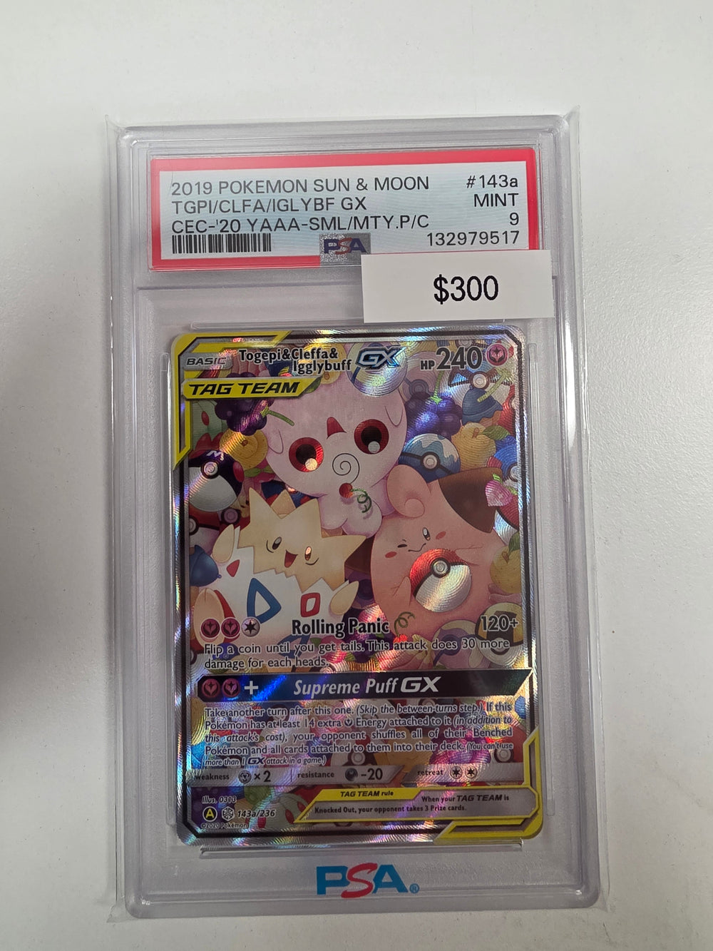 Pokemon Togepi & Cleffa & Igglybuff GX 143a/236 PSA 9