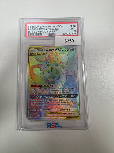 Pokemon Mewtwo & Mew GX 242/236 PSA 9