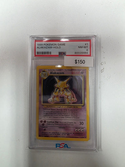 Pokemon Alakazam Holo 1/102 PSA 8