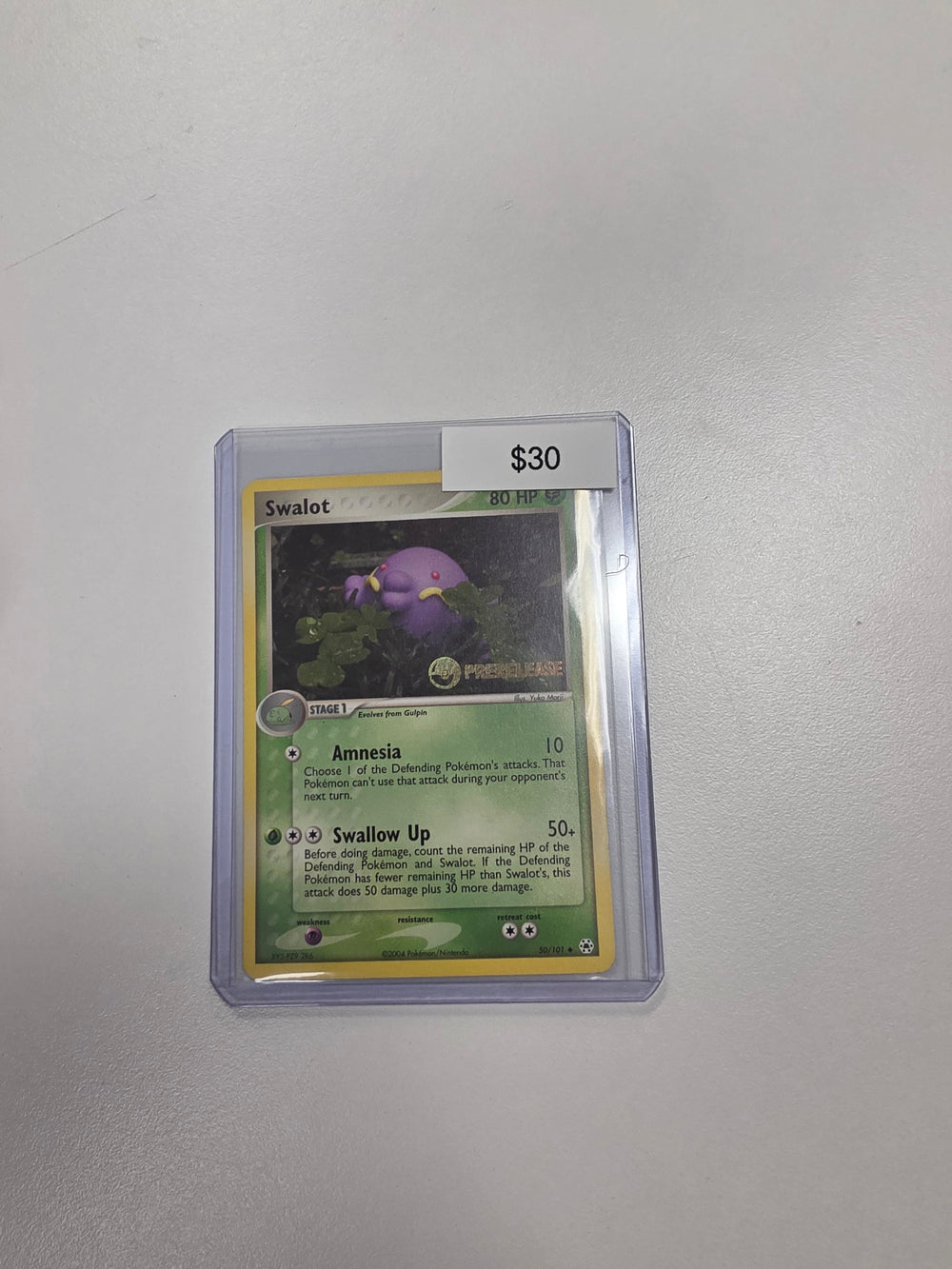 Pokemon Swalot Pre Release stamp 50/101