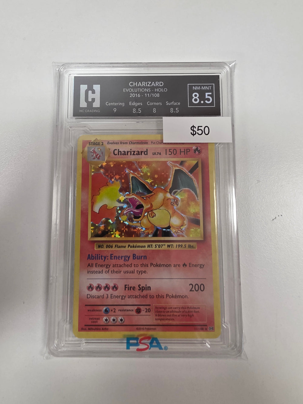 Pokemon Charizard XY Evolutions holo 11/108 HCG 8.5