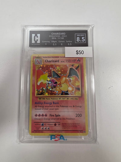 Pokemon Charizard XY Evolutions holo 11/108 HCG 8.5