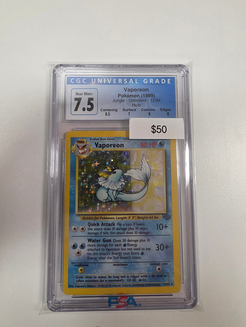 Pokemon Vaporeon 12/64 CGC 7.5