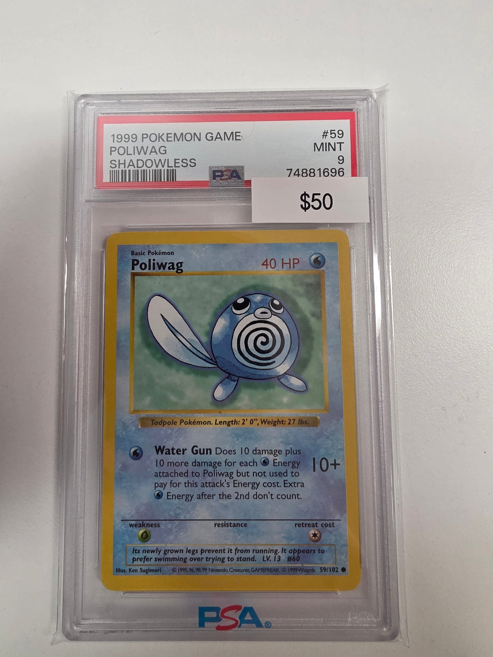 Pokemon Poliwag shadowless 59/102 PSA 9