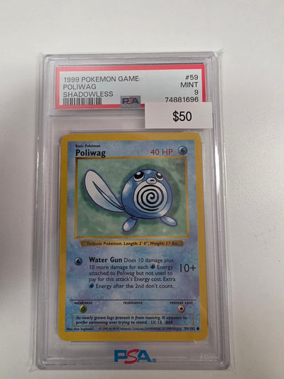 Pokemon Poliwag shadowless 59/102 PSA 9