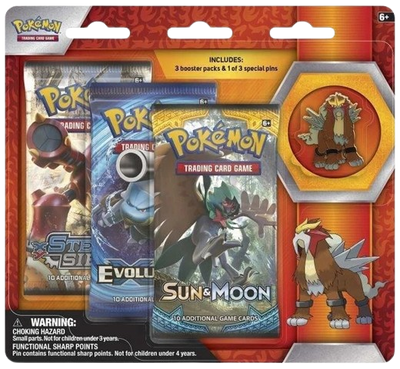Legendary Beasts Entei Pin 3-Pack Blister