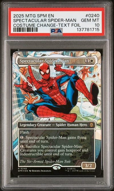 2025 MTG Marvel's Spider-Man 0240 Spectacular Spider-Man Costume Change - PSA Graded Card