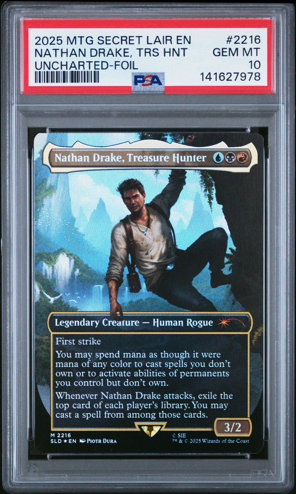 2025 Magic the Gathering Secret Lair #2216 Nathan Drake Uncharted Foil - PSA Graded Card