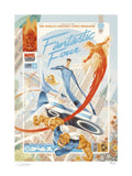 Sideshow Collectibles Marvel's First Family: The Fantastic Four! (24" H x 16" W) Art Print by artist George Caltsoudas Limited Edition of 200