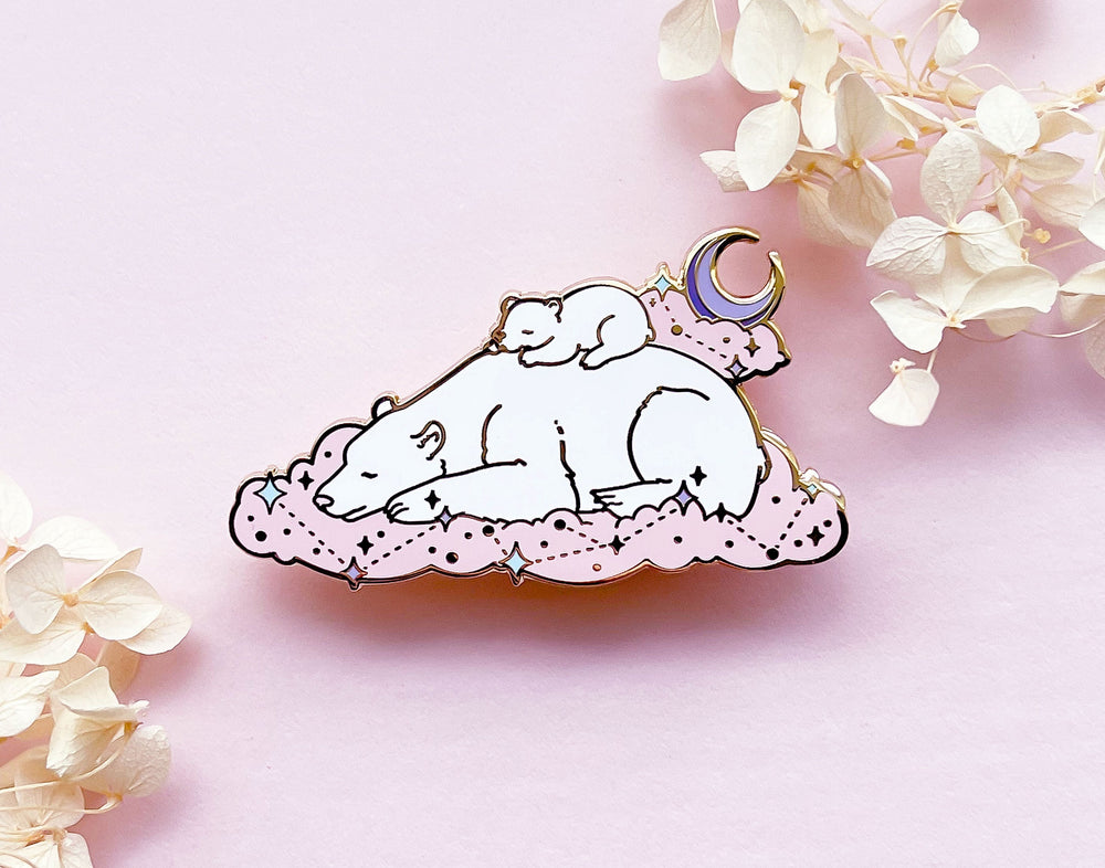 Pin - Sleepy Polar Bear Mom/Cub