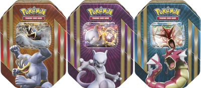 2016 Triple Power Machamp & Shiny Gyarados & Mewtwo EX Full Set Tin