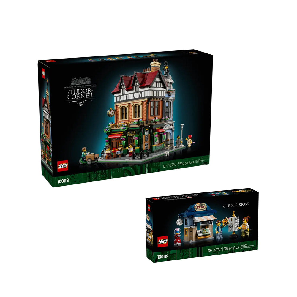LEGO Icons – LEGO Tudor Corner #10350 + Bonus Corner Kiosk GWP #40757 (RETIRED)