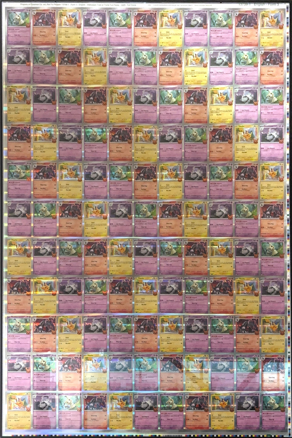 Uncut Sheet Trick or Trade Card 2023 Foil Cards