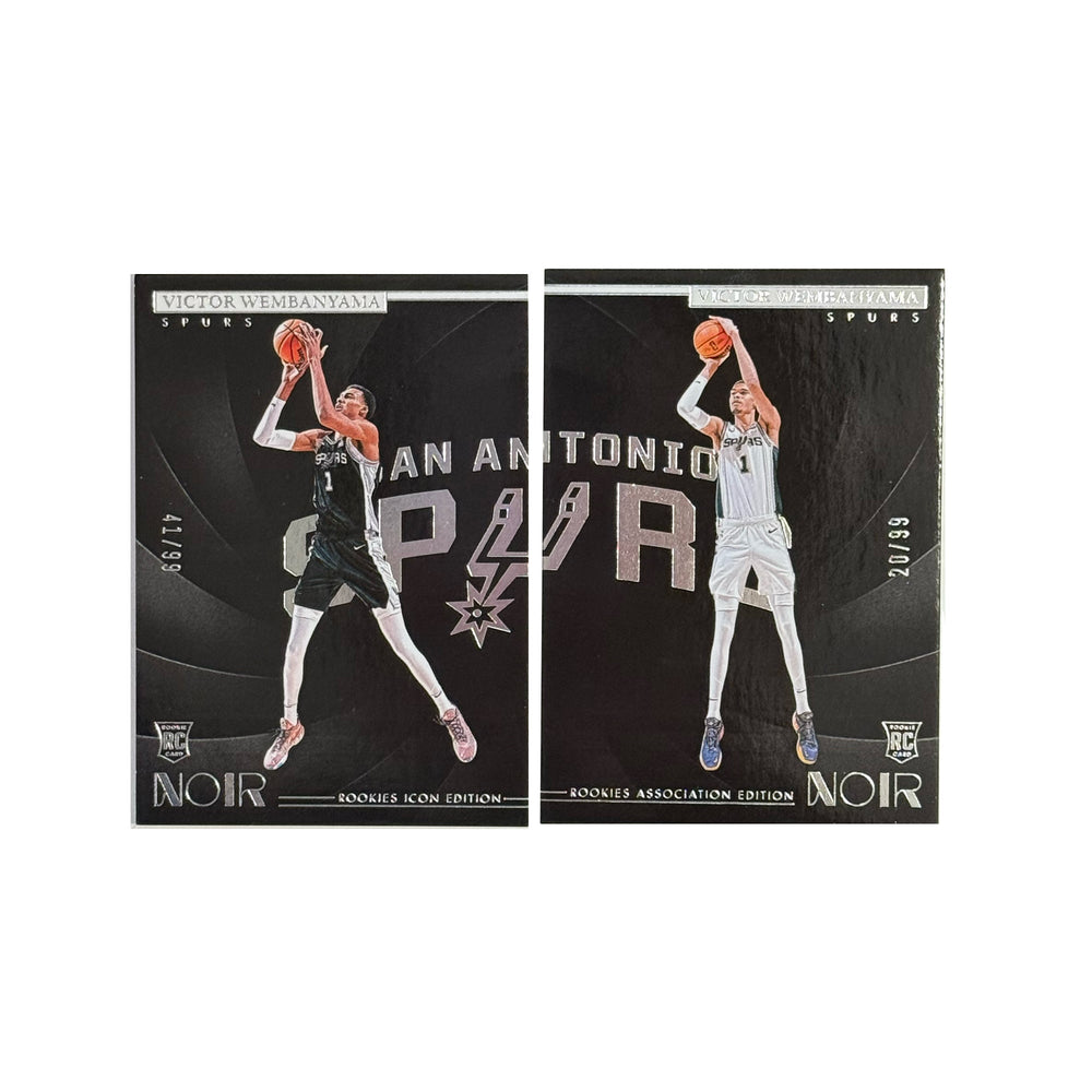 2023-24 Panini Noir - Victor Wembanyama - Rookie Logo Set - #149 Association + #179 Icon Edition - Limited to /99 - Ungraded Card